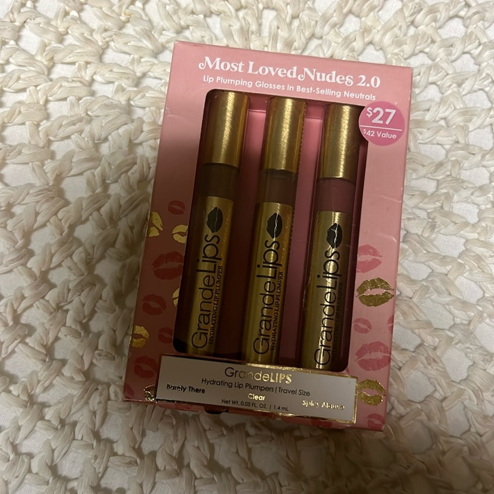 NIB Grande Cosmetics Most Loved Nudes 2.0
Lip Plumping Glosses
